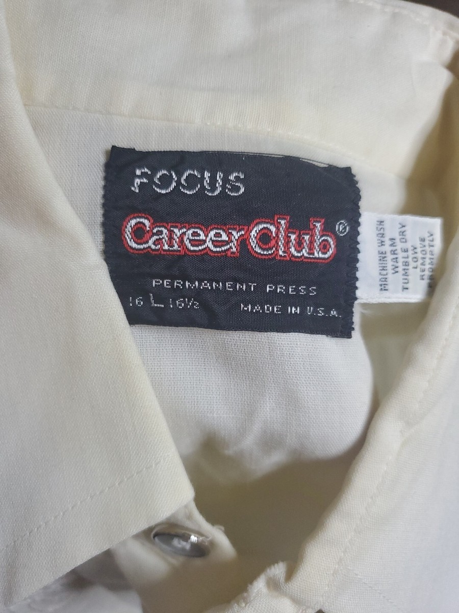 Vintage Career Club 60s Cotton Shirt Large Cream Floral Vintage Career Club 60s Cotton Shirt Large Cream Floral