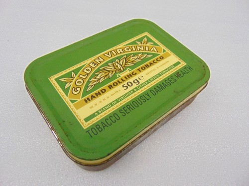 wd & ho wills golden virginia hand rolling tobacco tin with