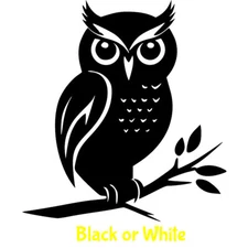 Owl on Branch Graphic Two Vinyl Decal Car Truck Window Tablet Laptop Tumbler Mug