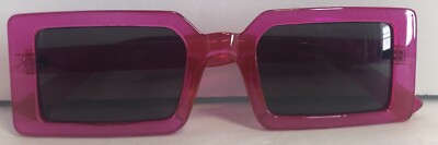 Untamid Womens Designer Rectangle Sunglasses. Pink. Black Lenses 50[]22-142