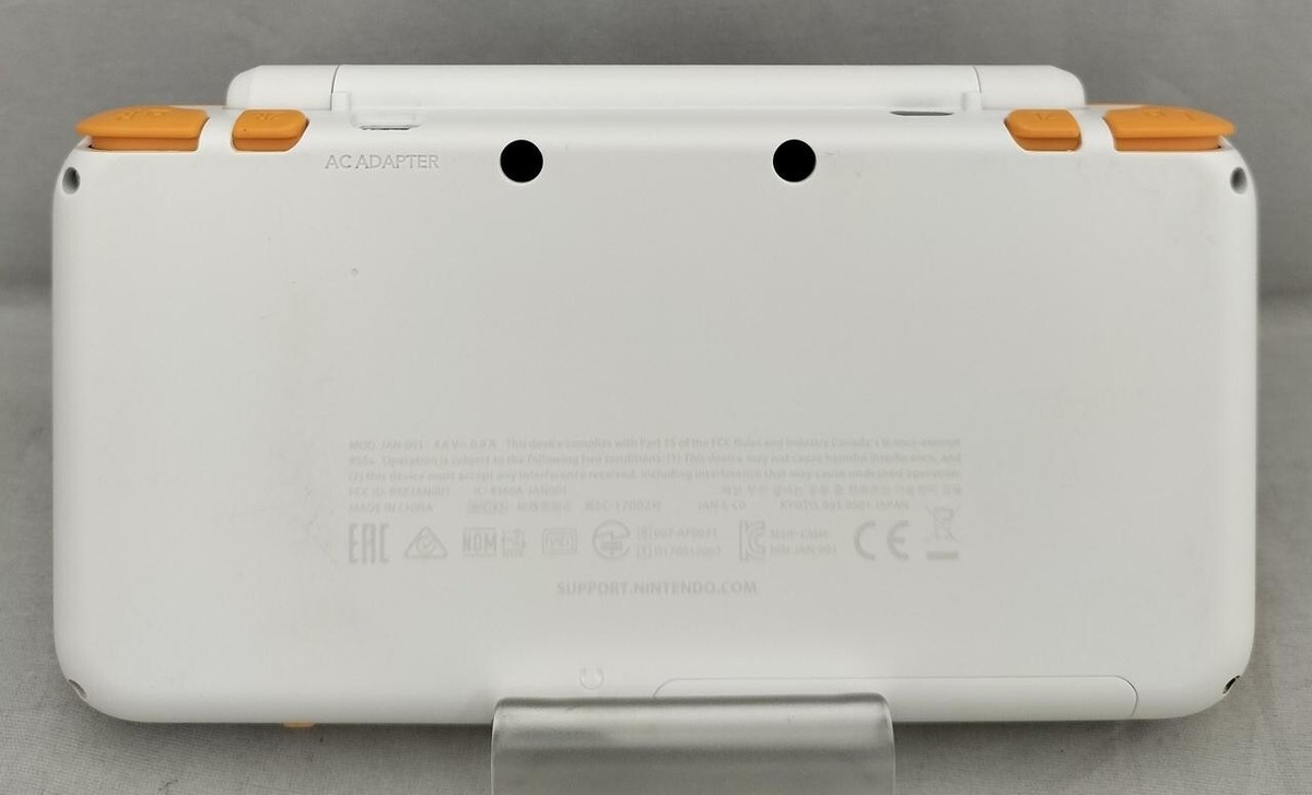 New Nintendo 2DS XL LL White x Orange Console w/Charger Box EX++/