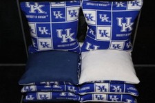 8 ALL WEATHER CORNHOLE BAGS made w UK University of KENTUCKY WILDCATS Fabric