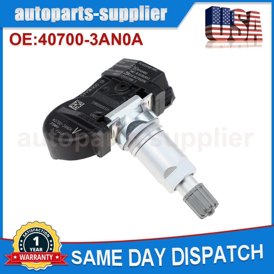 Conjunto de 4 sensores de monitoramento de pressão dos pneus TPMS para Nissan Versa Sentra Maxima - Imagem 2 de 4