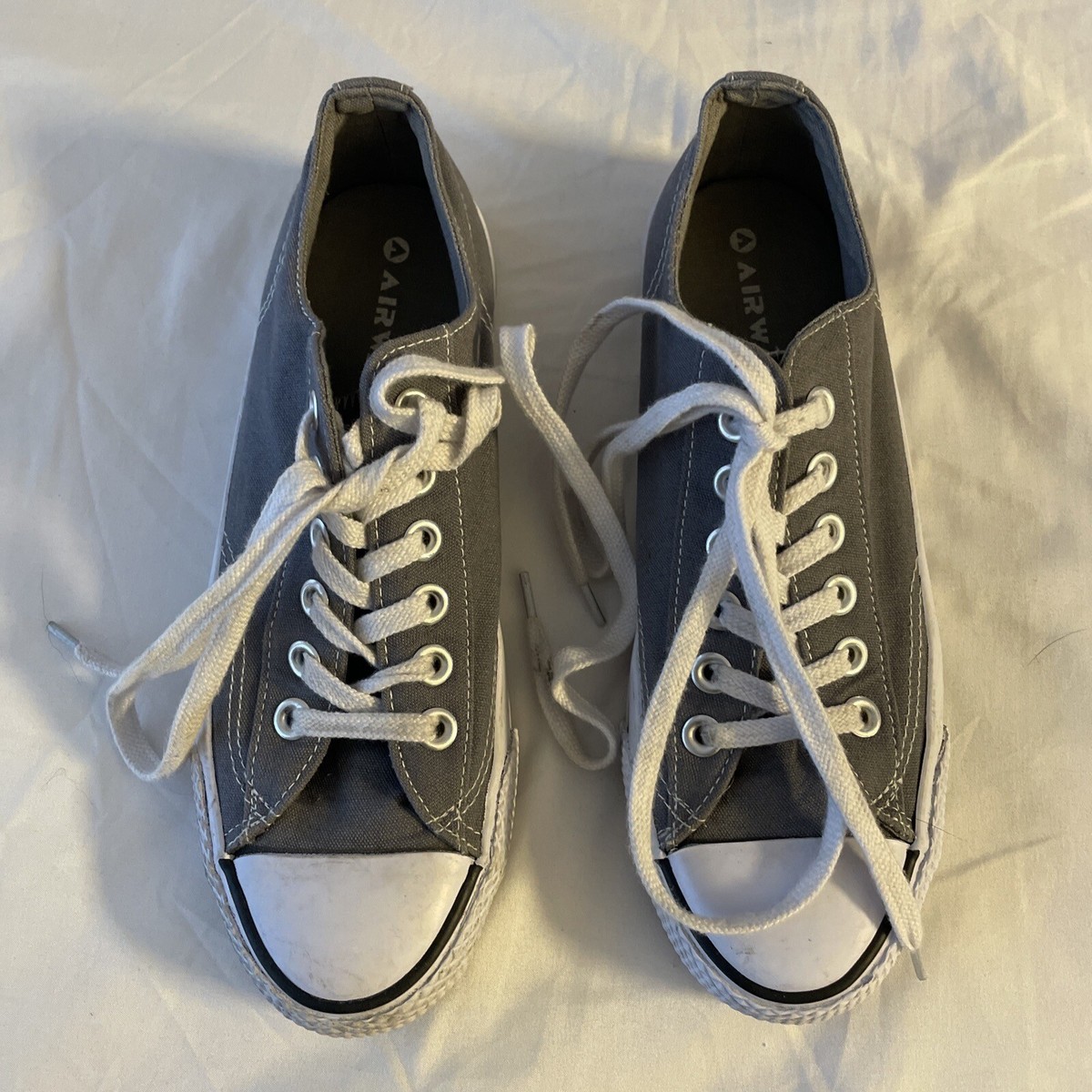 Men's Retro Style Airwalk Shoes Gray White toe Low Top Size