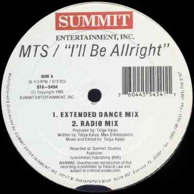 Mts Ill Be Allright STILL SEALED Vinyl Single 12inch NEW OVP Summit