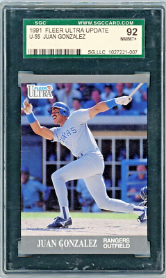 1991 Fleer Ultra Update Juan Gonzalez #U-55 SGC 92 | eBay