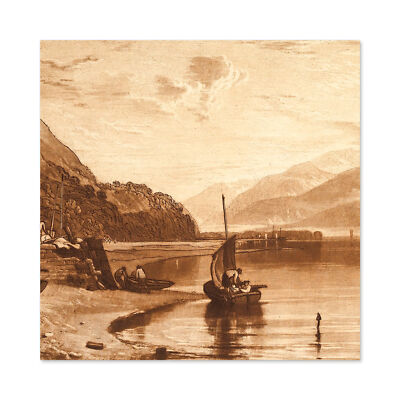 Turner Inverary Pier Loch Fyne Morgen Gravur Wandbild Leinwanddruck 24 x 24 Zoll