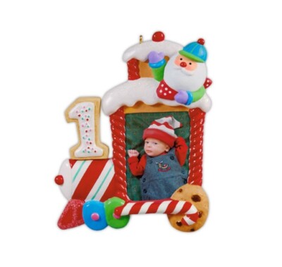 NEW 2012 Hallmark MY FIRST CHRISTMAS Photo Holder Child's Age Keepsake Ornament