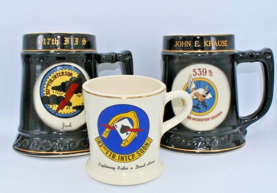 Fighter Interceptor Squadron Ceramic Mugs Set - Air Force Memorabilia 