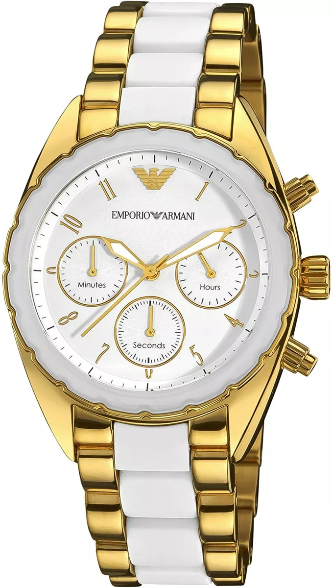 White and gold armani clearance watch