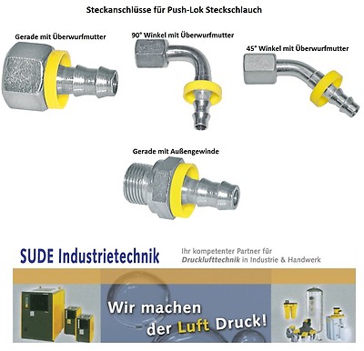 Steckanschlüsse für Parker Push-Lok 831 Steckschlauch DN12