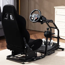 Supllueer Racing Sim Cockpit with Seat Fit Thrustmaster Logitech G29 G923 G920