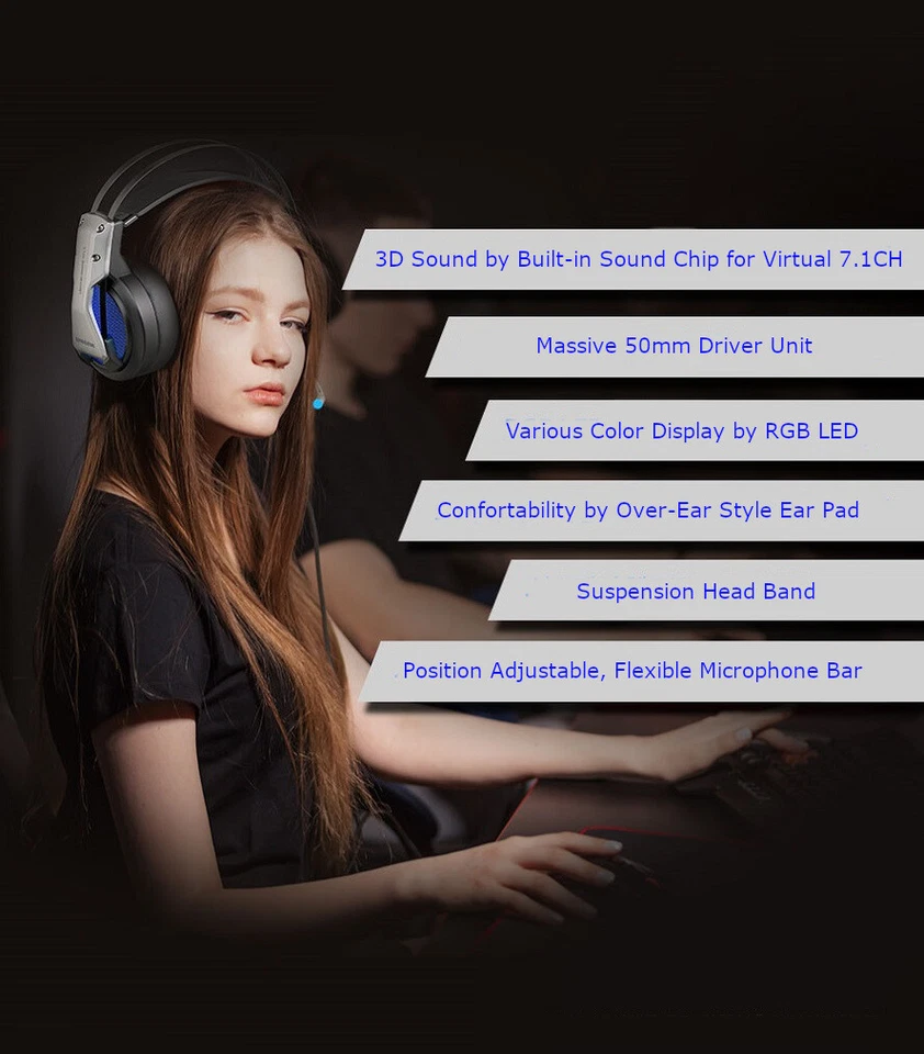 Genuine Samsung Virtual 7.1CH PC Gaming Headphone Headset with MIC SPA-MHG2USB - Image 3 of 4