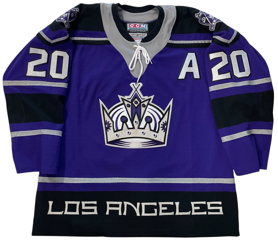 LUC ROBITAILLE LOS ANGELES KINGS CCM AUTHENTIC 2000 PURPLE "CROWN" JERSEY 52 - Image 2 of 4