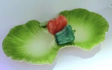 Vintage ORAGIRI Veggie Pattern Serving Dish Bowl Ceramic Lettuce Tomato  Peapod