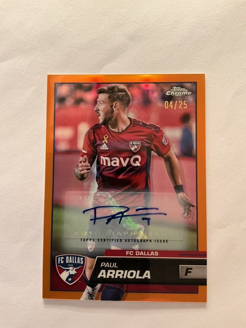 2023 Topps Chrome MLS Paul Arriola Orange Refractor Auto /25 USMNT SSP
