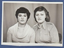 Two Beautiful Young Girls, Lovely Ladies Soviet Vintage Photo USSR