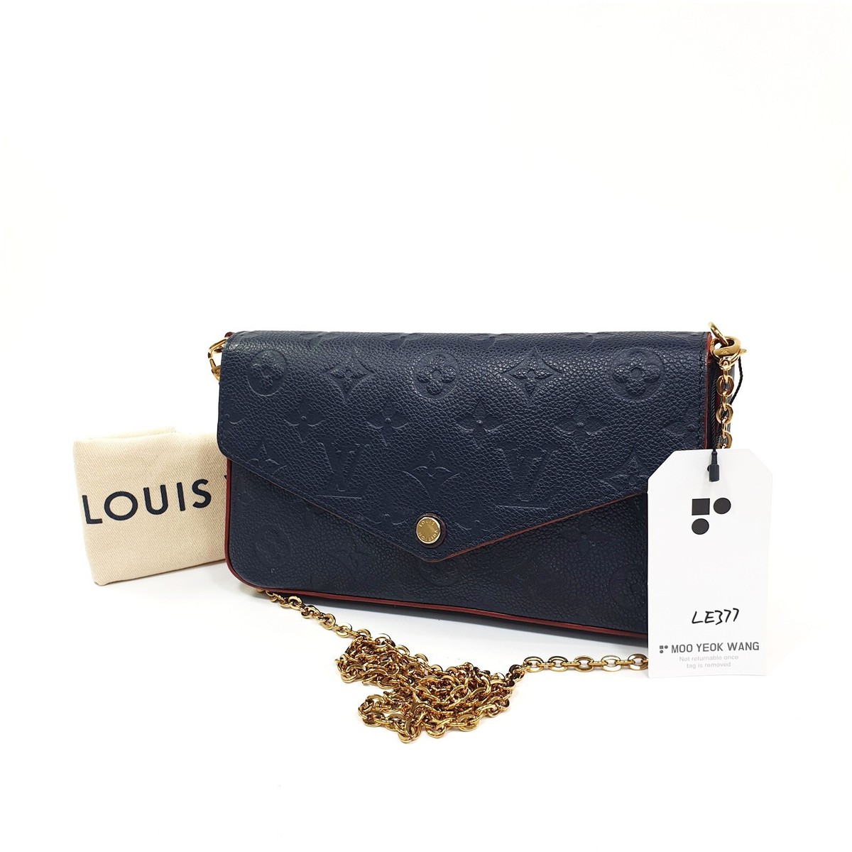 Authentic Louis Vuitton Pochette Felicie Emprinte M64099 Weak Lock