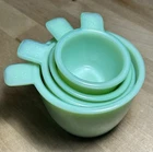 Vintage Gooseberry Patch Jadeite Measuring Cup Set - 1c, 1/2c, 1/3c, 1/4 - RARE