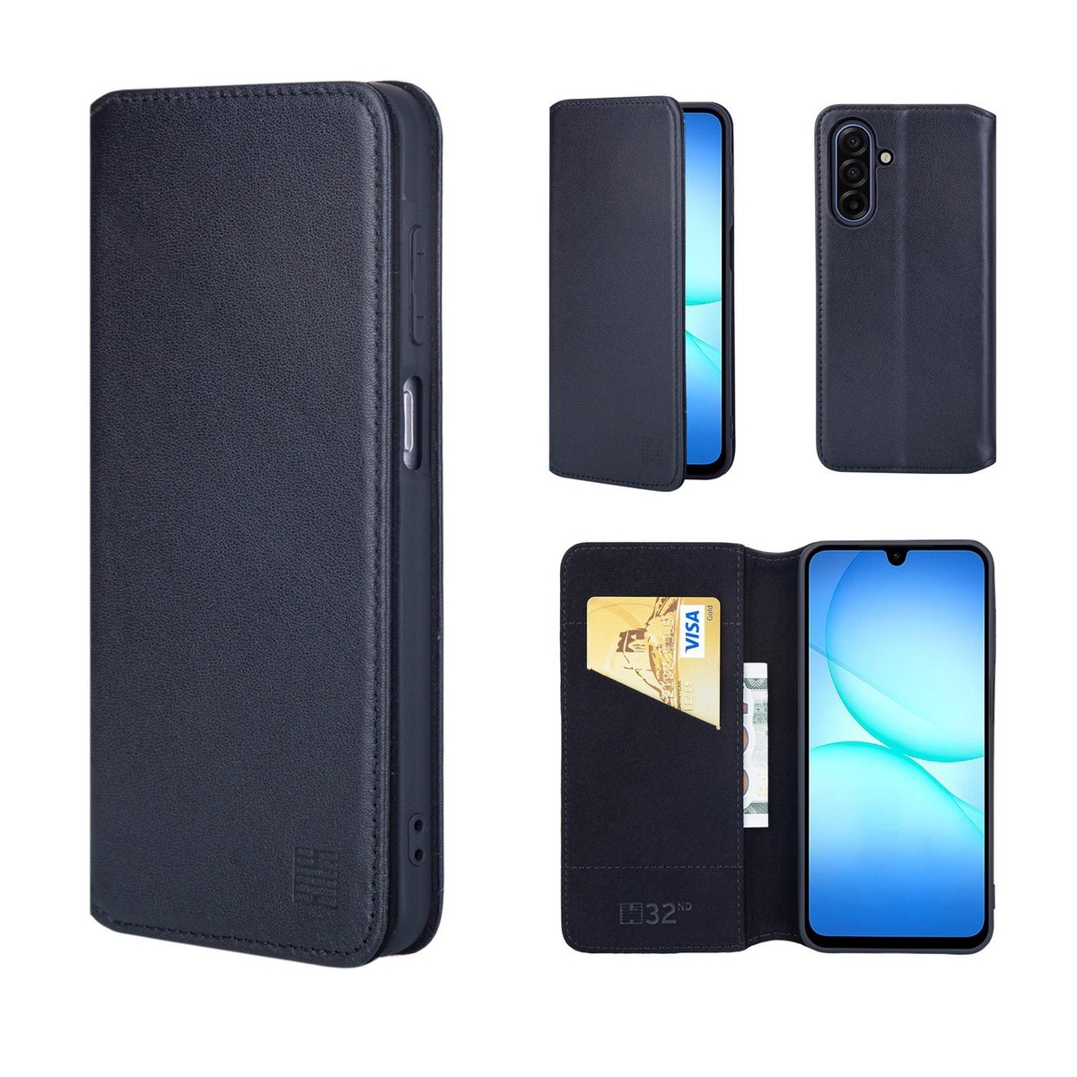 Torro Galaxy Z Flip6 / Z Flip7 Fe Leather Case (2024) - Black With Red Detail - View #12