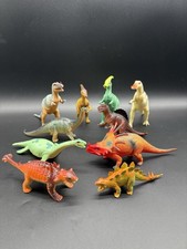 Vintage Plastic Dinosaur Figures Lot Of 12 Various Sizes