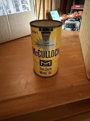 Vintage Unopened McCulloch Chainsaw S.A.E. 40 Two Cycle Motor Oil Metal Tin Can