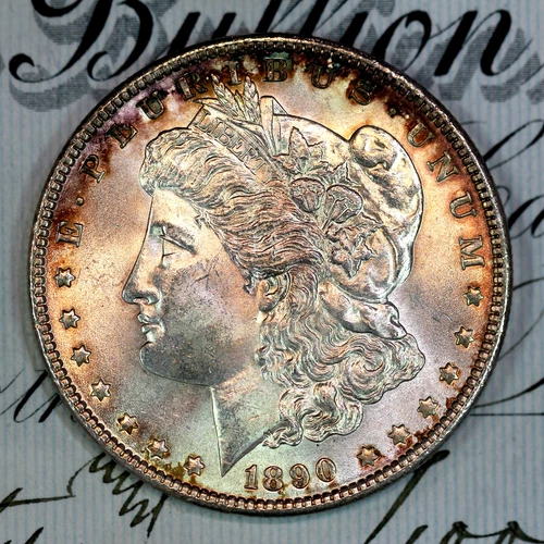 * 1890-P * SOLID+ GEM BU MS MORGAN SILVER DOLLAR * FROM ORIGINAL COLLECTION