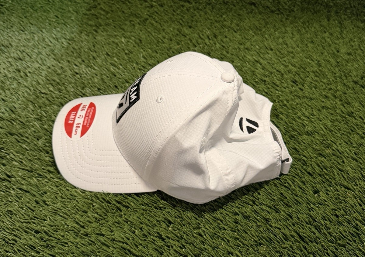 RARE NEW Team TaylorMade Black Logo On White Golf Hat 58cm Radar 