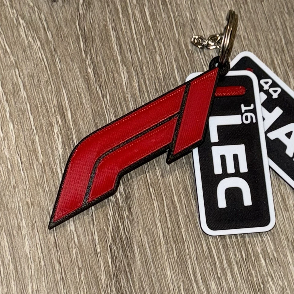 F1 Formula 1 Logo Driver Keychain Gifts Charles Leclerc Lewis Hamilton Ferrari - Image 2 of 4