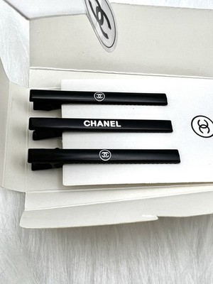 Chanel Beaute Hair Pin Clip Set Hair Accessory Limited Black 3 Pcs CC VIP NEW
