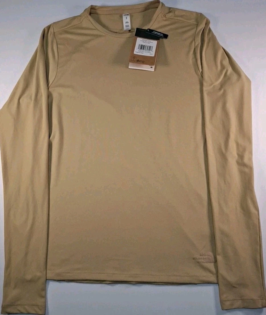 The North Face Mens' Small Dune Sky Long Sleeve Crew Shirt, Khaki Stone