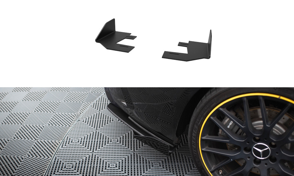 Rear side flaps Maxton pour CLA 45 AMG C117, rajouts de pare-chocs finition carbone