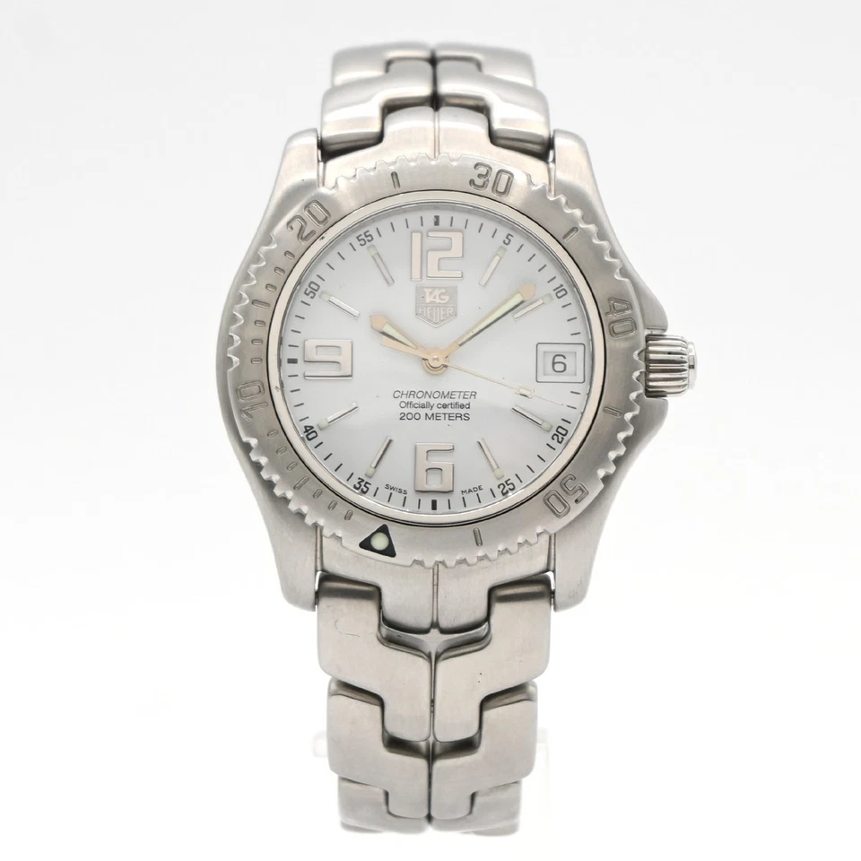 TAG HEUER Link Date 手表 35 毫米 WT5211 计时码表 AT 白色表盘 SS 10LC595 — 第 2/4 张图片