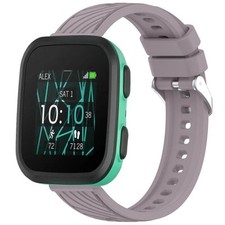 For Garmin Bounce Stripe Texture 20mm Silicone Strap Roland Purple 