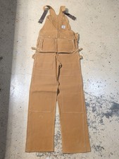 NOS Carhartt 66FB Duck Canvas Unlined Bibs Mens 30x34 Carpenter Nail Apron USA