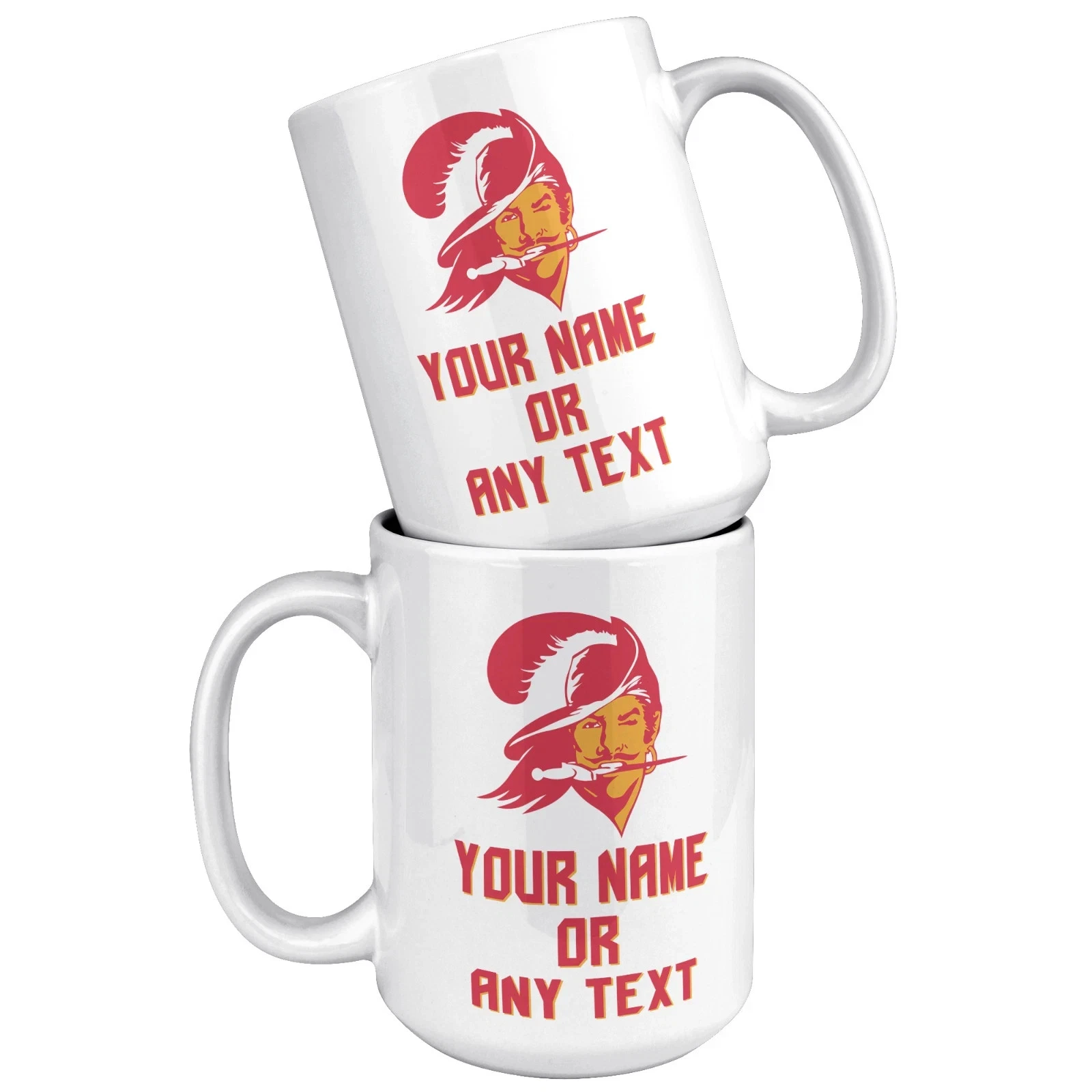 Custom Personalized Tampa Bay Buccaneers Old Logo White Ceramic Coffee Mug