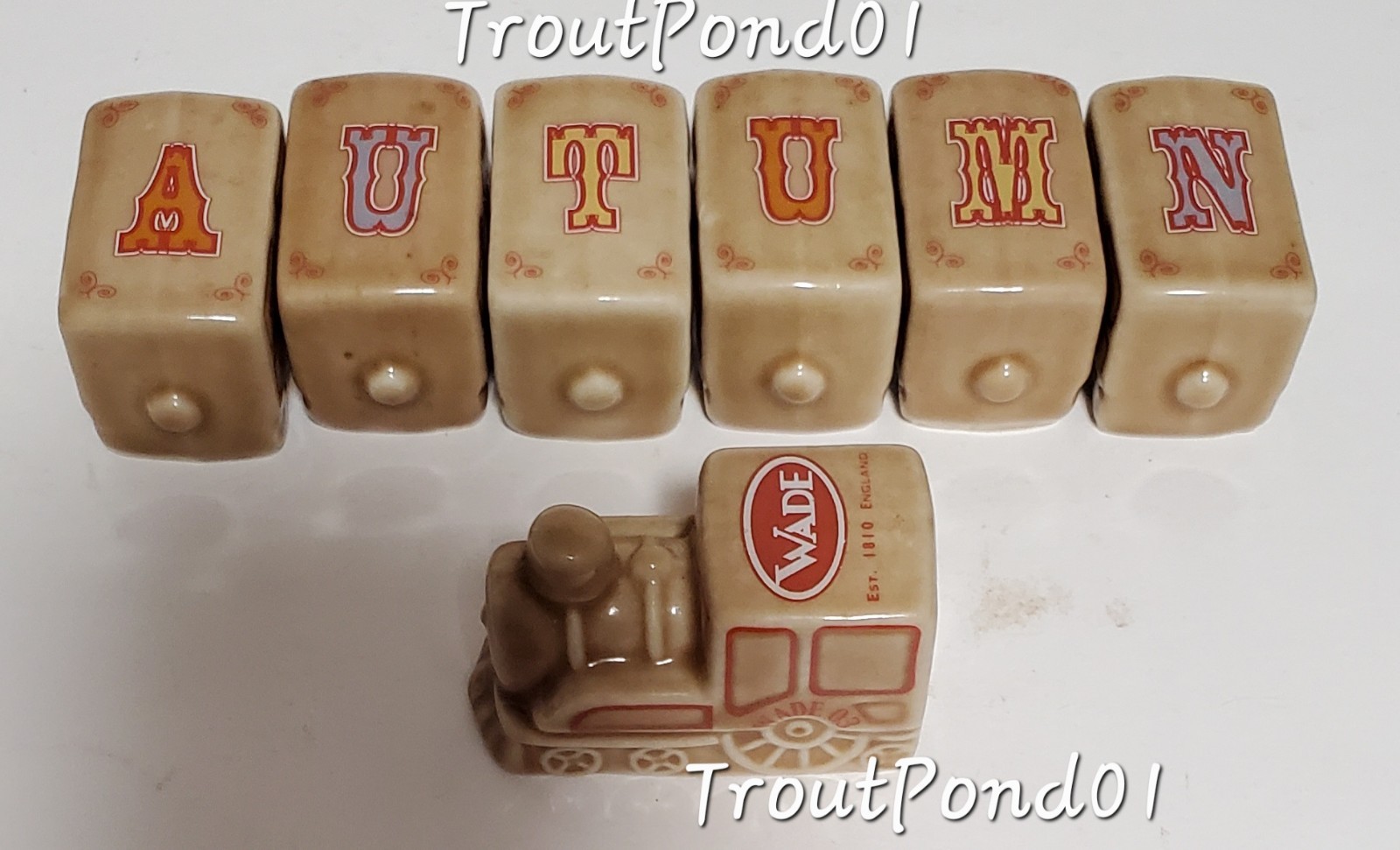 Wade Whimsies 7 Piece  Train Set 2002 Ltd Ed 200 Porcelain Figurines