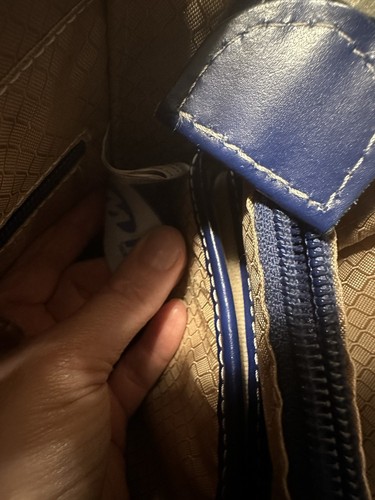 McKlein blue leather Strap Lake Forrest Laptop Bag Tote 15x13 trendy functional - Afbeelding 22 van 24