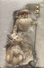 Jim Shore White Woodland Santa with Fox Gracious Giving to All 4053692