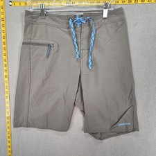 Patagonia Board Shorts Mens 32 Gray Swim Trunks Stretch Zip Pocket Drawstring