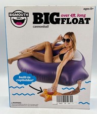 BigMouth 4 Foot Long Float Cannonball with Cupholder Pool Lounger Inflatable NIB