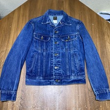 Lee Jean Jacket Adult 36R Blue Denim Workwear Chore Union Made In USA 80s Vtg