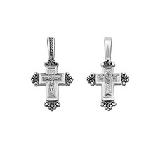 STERLING SILVER CROSS 925 ruso remolque Ortodoxa 4644 крест серебрянный