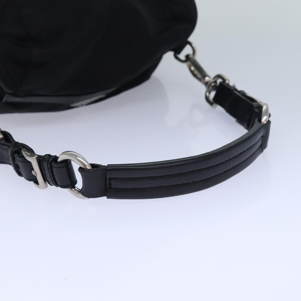 PRADA Backpack Nylon Black Silver Auth 85289 Authentic New Prada Black Nylon With Silver Hardware  main image 4