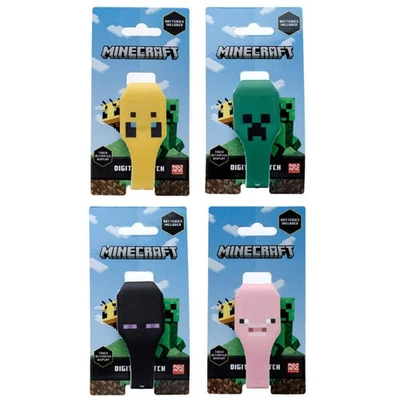 Minecraft Silikon Digitaluhr Batterie in 4 Styles Creeper Enderman Bee Pig - Bild 1 von 2
