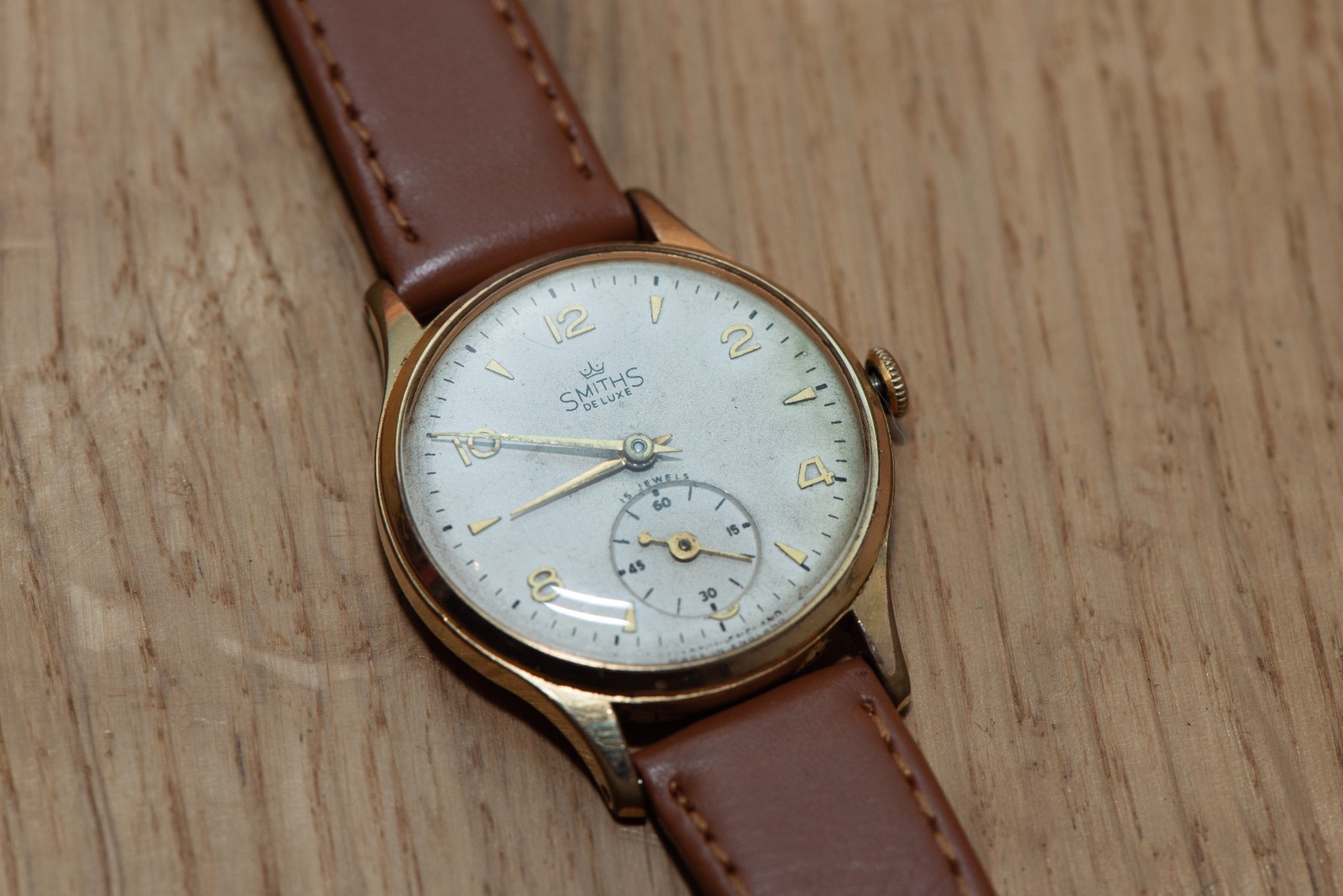 SMITHS DE LUXE MENS WATCH VINTAGE MADE IN ENGLAND VERY EARLY SMITHS SMALL SECOND