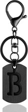 A-Z Stainless Steel Letter Keychain - Alphabet Initial Key Ring for Men Women, P