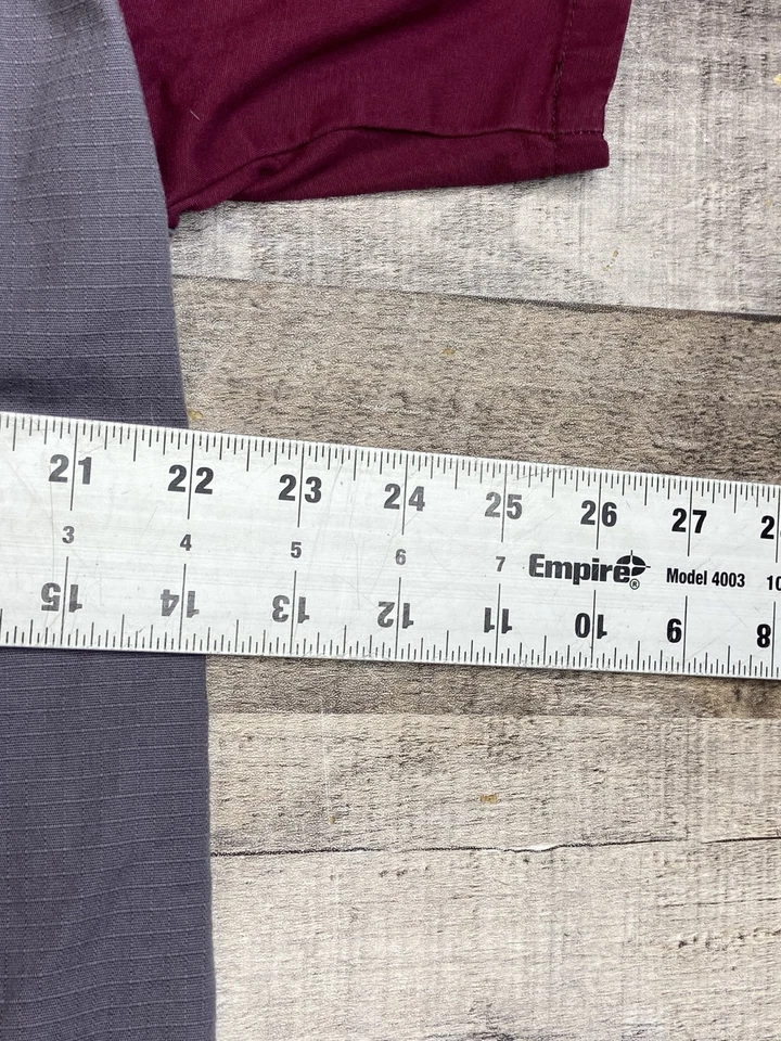 Carhartt Scrub Top Mens M Maroon Gray Medical Ripstop Tech Shirt C14108 - Image 4 of 4