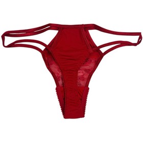 Vintage Thong Panties L Double String Bikini Nylon Sheer Second Skin Shiny Y2K