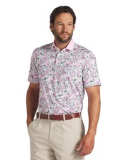 NWT $90 Puma Arnold Palmer Polo Shirt Floral Pattern Pink 623954 02 Men's Large